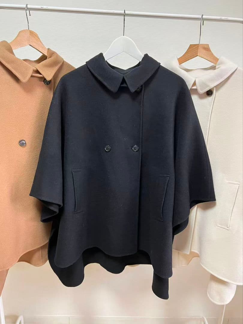 23区 見上愛さん着用 ウールライトリバー ポンチョシルエット コート