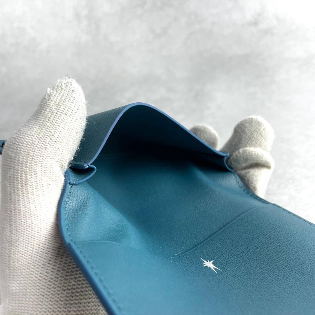 未使用✨ corthay カードケース コルテ キャメルレザー 本革 ブルー