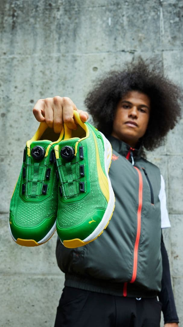 プーマ安全靴#64.408 25.5cmグライドグリーンディスクロー