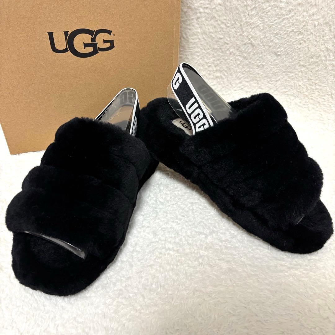 未使用品 UGG W FLUFF YEAH SLIDE ファーサンダル 23cm