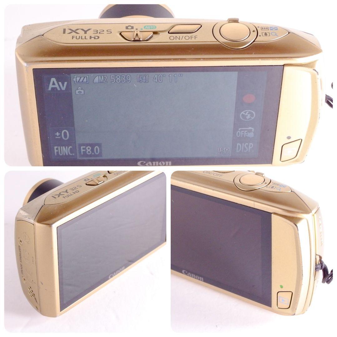 完動美品 キヤノン Canon IXY 32S ゴールド 純正バッテリー 充電器