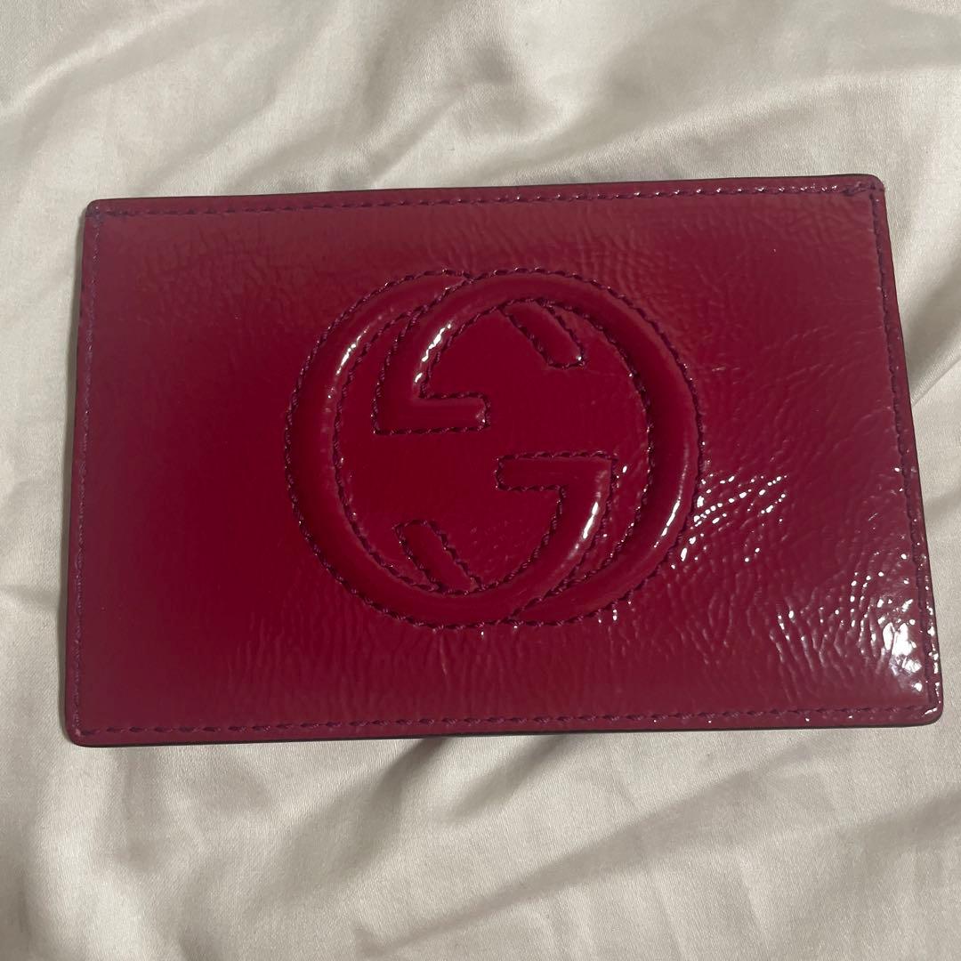 【美品】GUCCI カードケース ピンクパープル