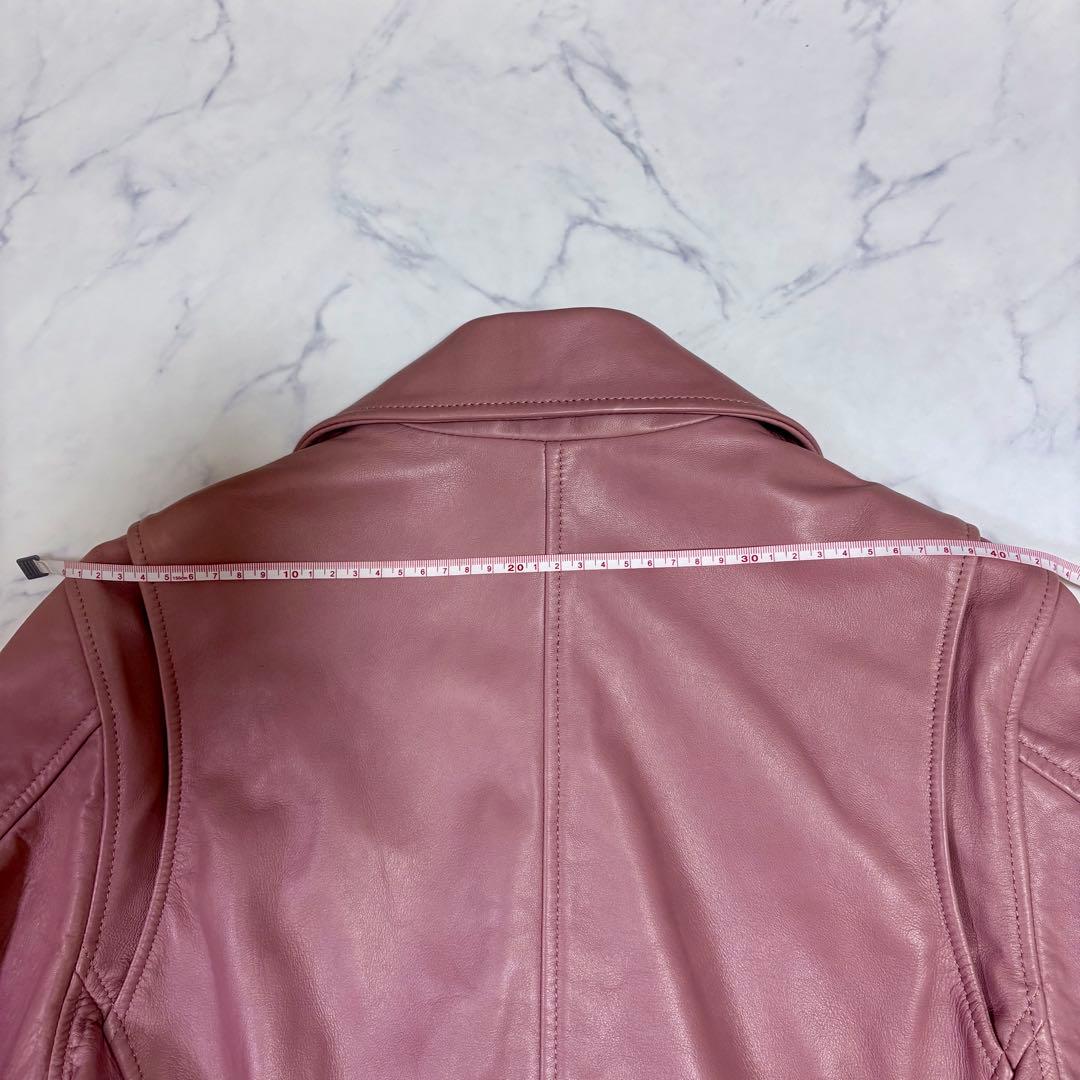 DIESEL ライダースジャケット レディース 本革 ラムレザー ピンク S