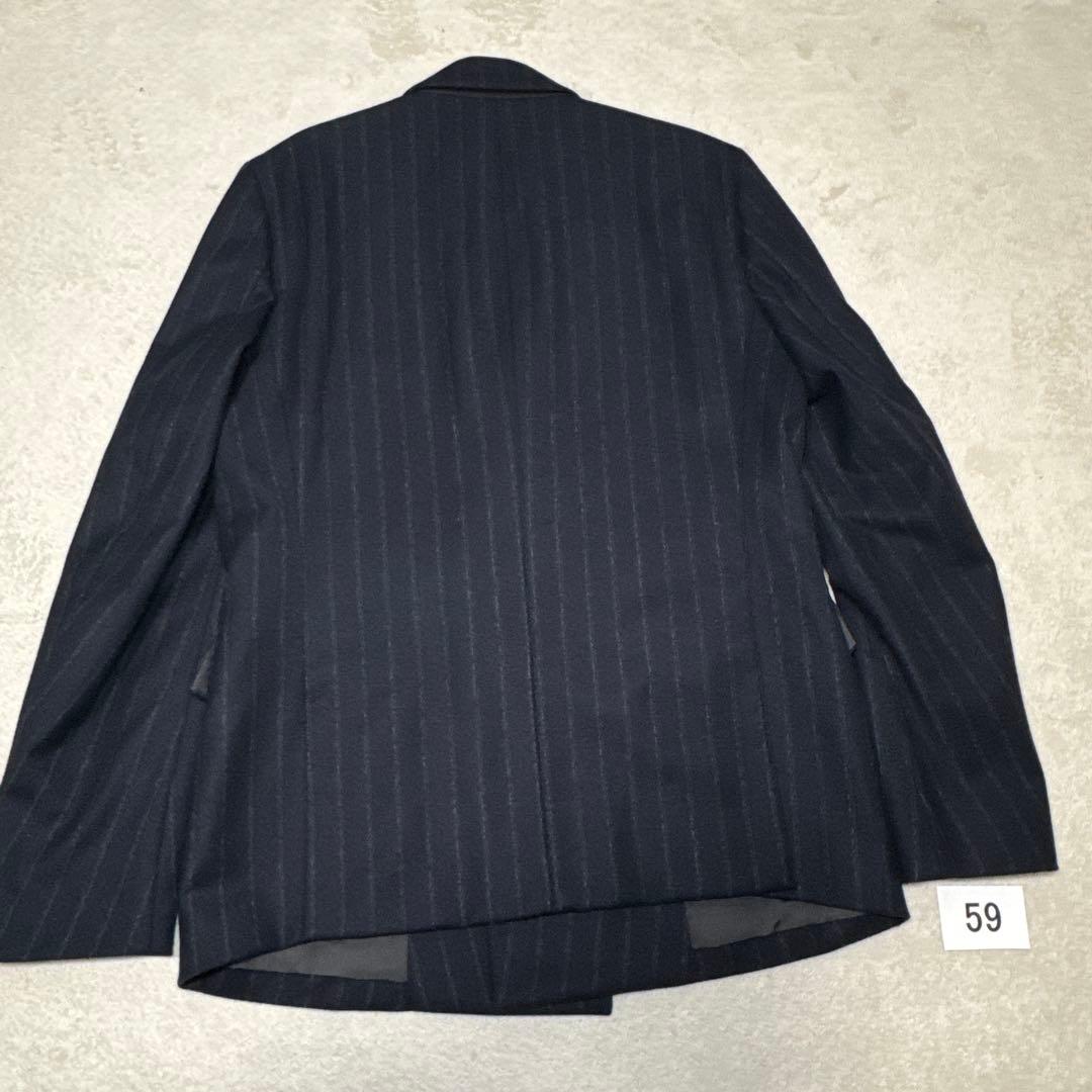59 極美品　ナノユニバース　ダブル　スーツ　日本製　ストライプ　46 M