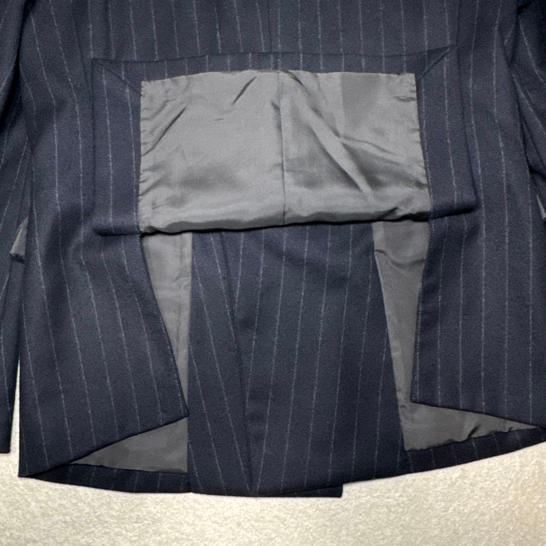 59 極美品　ナノユニバース　ダブル　スーツ　日本製　ストライプ　46 M