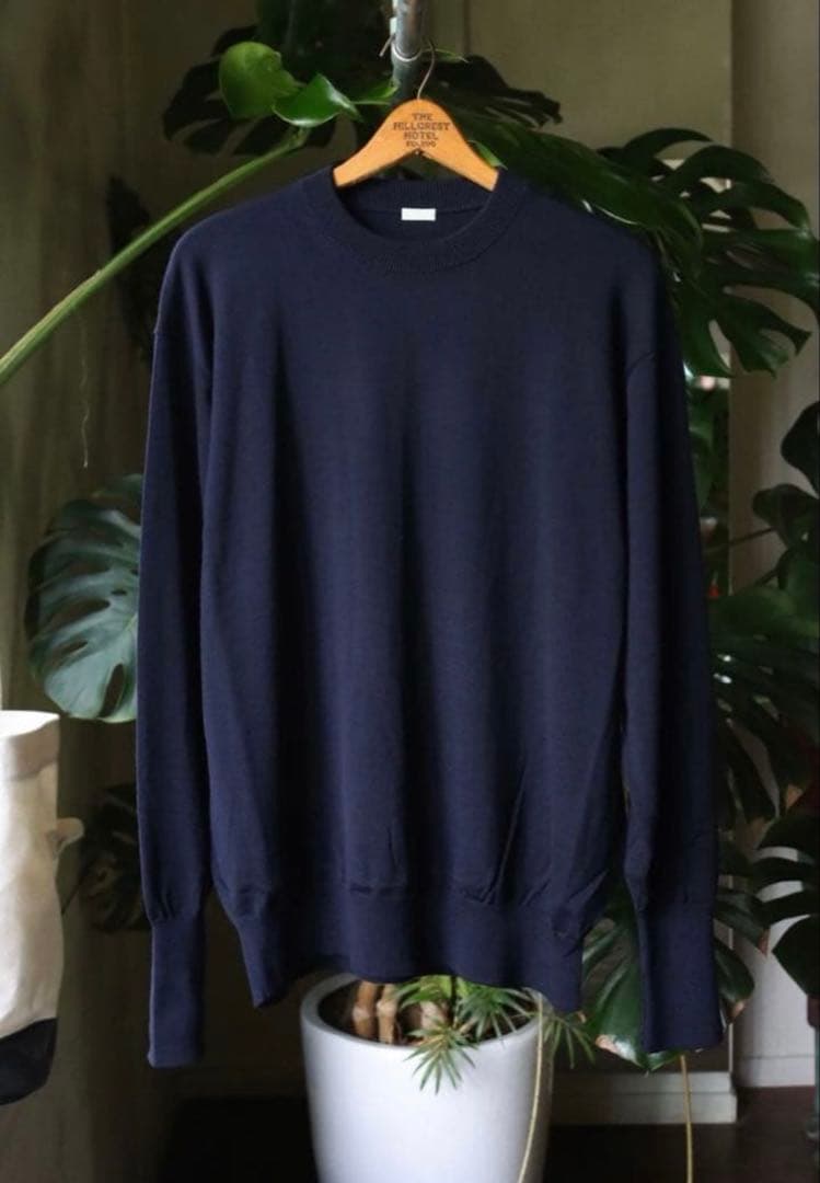 A.PRESSE 22FW L/S Knit T-Shirt ネイビー