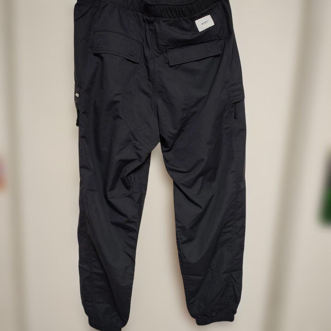 WTAPS ブラックネイビーカーゴパンツ 調整可能ウエスト