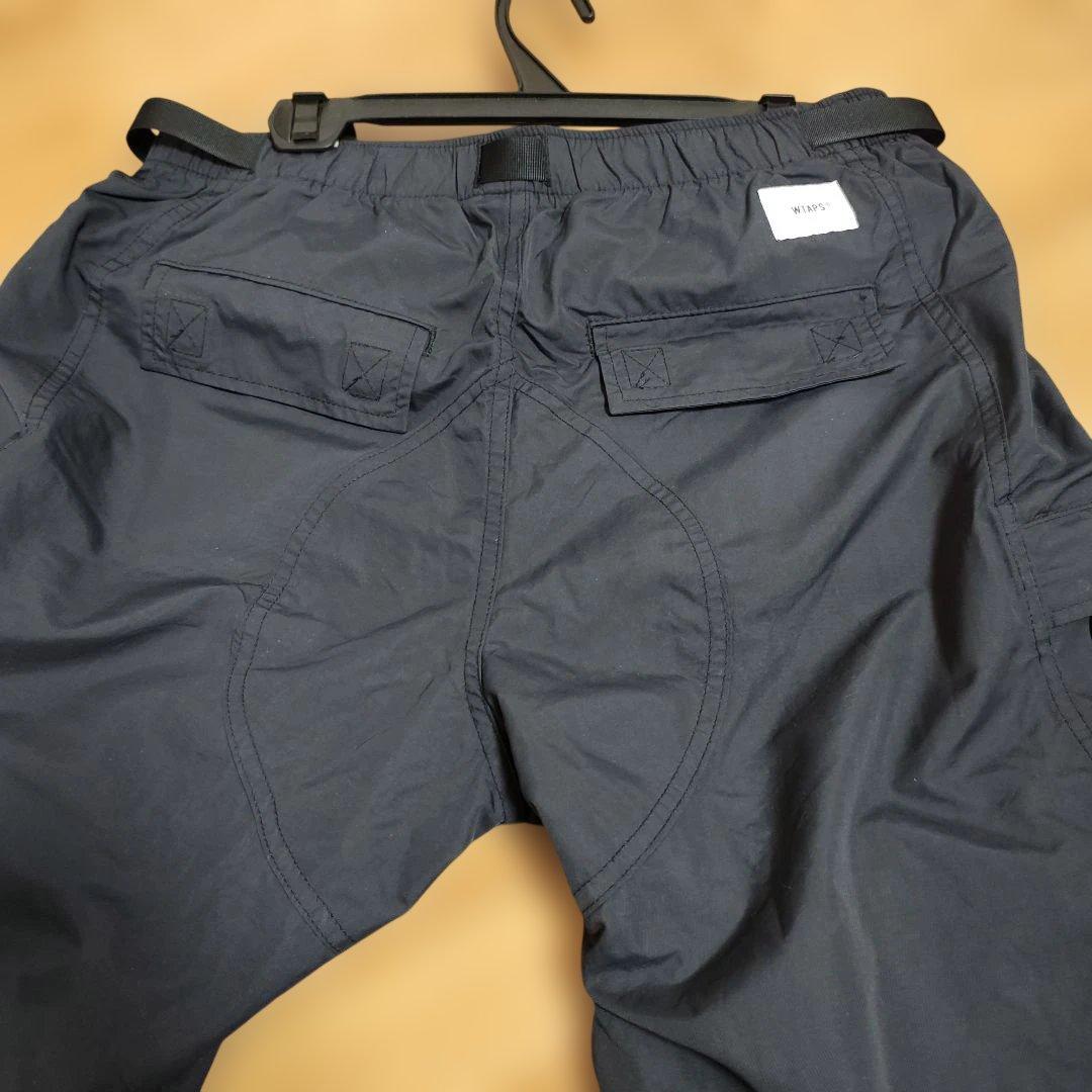 WTAPS ブラックネイビーカーゴパンツ 調整可能ウエスト