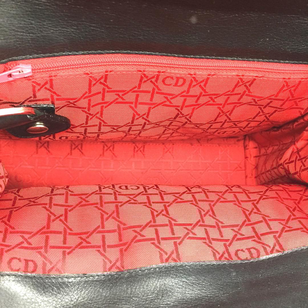 クリスチャンディオール ハンドバッグ CDロゴ ブラック 黒色 レザー 本革