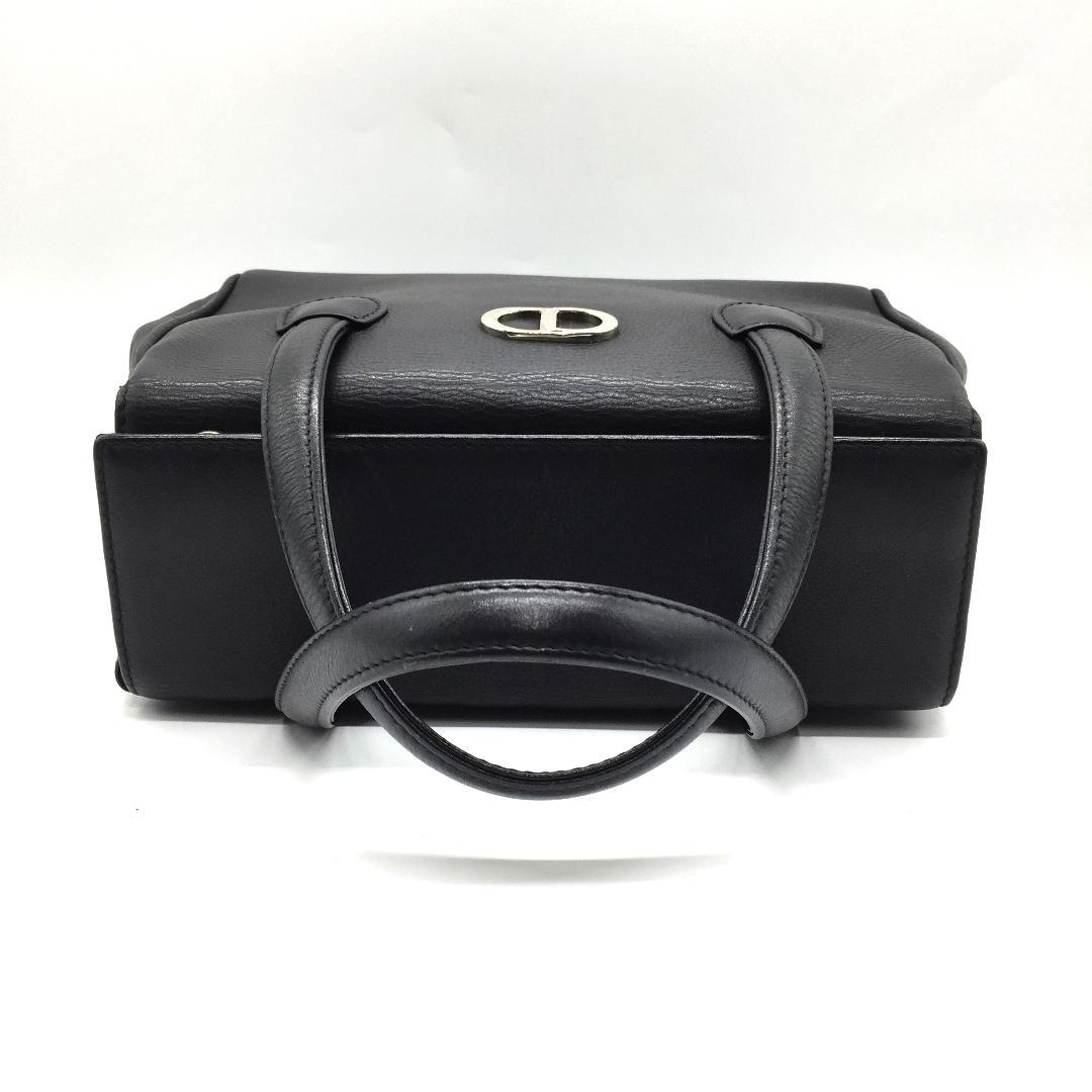 クリスチャンディオール ハンドバッグ CDロゴ ブラック 黒色 レザー 本革