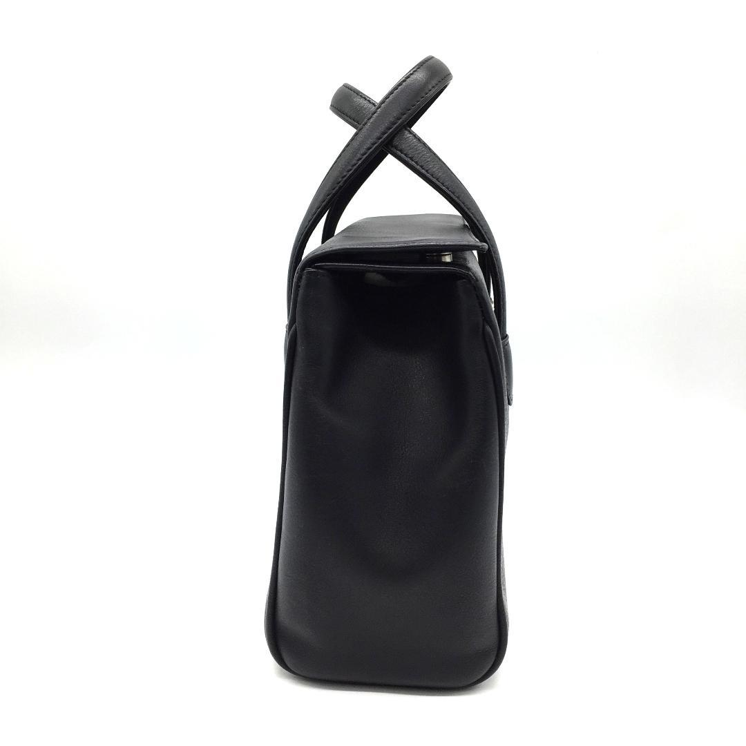 クリスチャンディオール ハンドバッグ CDロゴ ブラック 黒色 レザー 本革