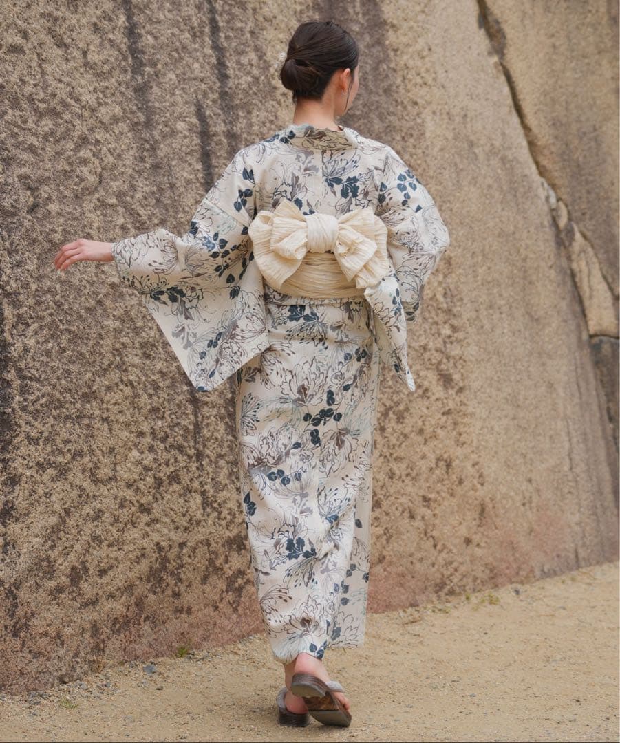 utatane花柄 浴衣・帯セット