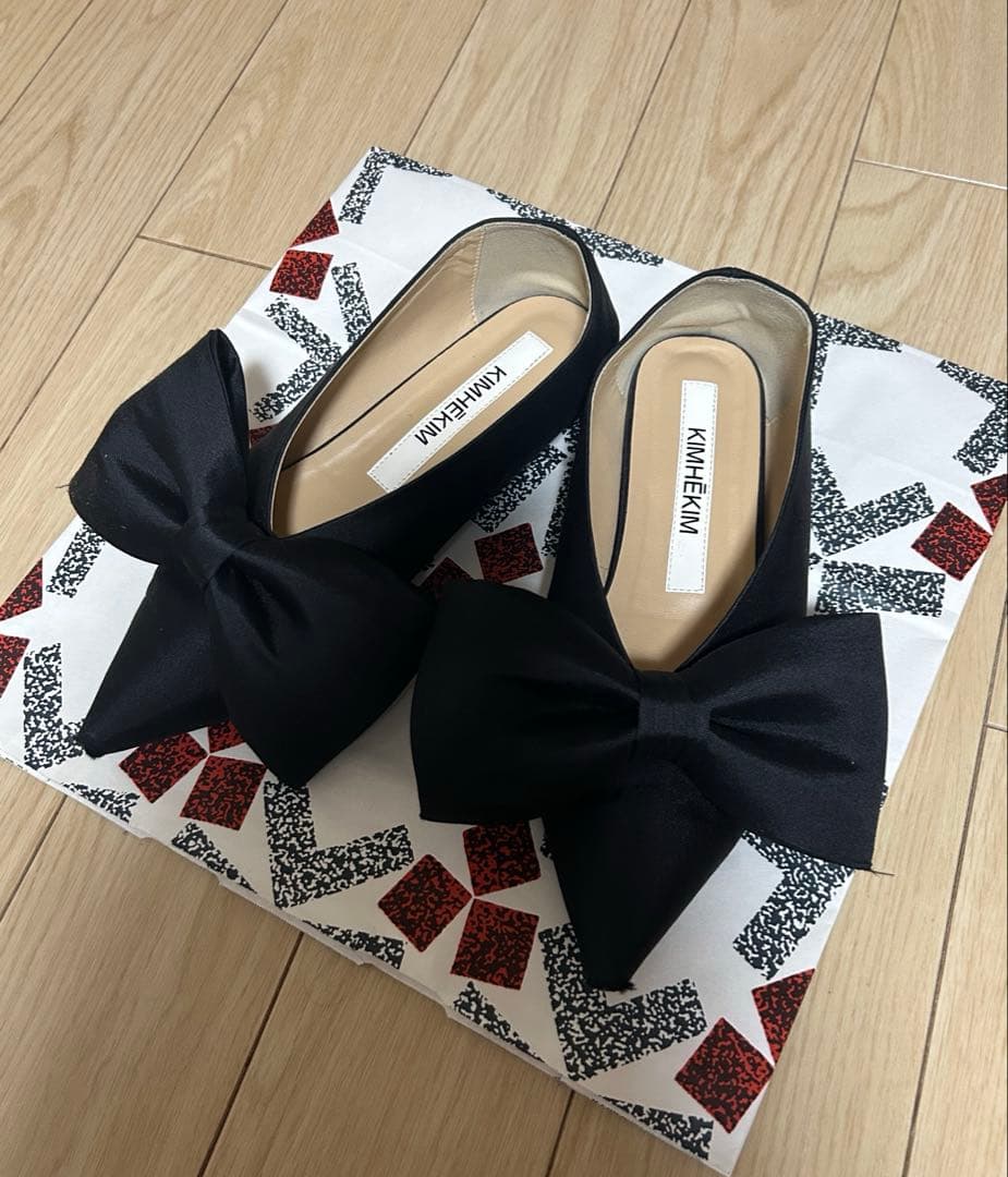 ( ◠‿◠ ) 　kimhekim リボン バレエ シューズ 37