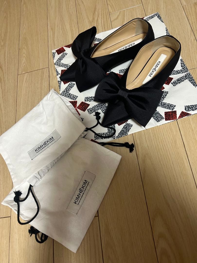 ( ◠‿◠ ) 　kimhekim リボン バレエ シューズ 37