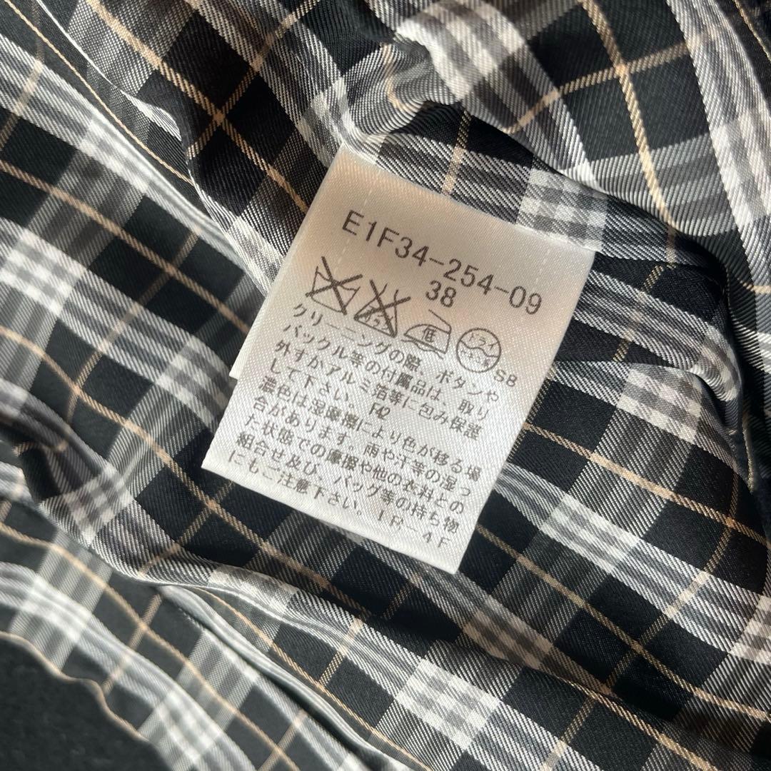 パーバリーブルーレーベル ピーコート ナポレオン ノバチェック 銀ボタン 黒