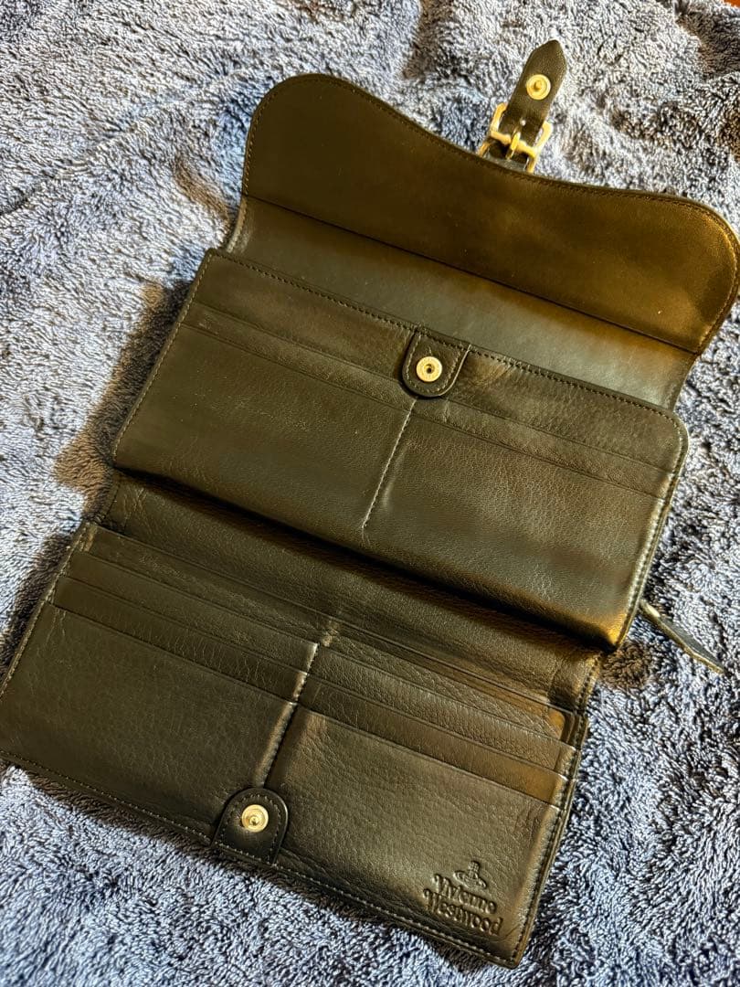 希少レア＊ヴィヴィアンウエストウッド＊バックルベルト三つ折り長財布＊ブラック