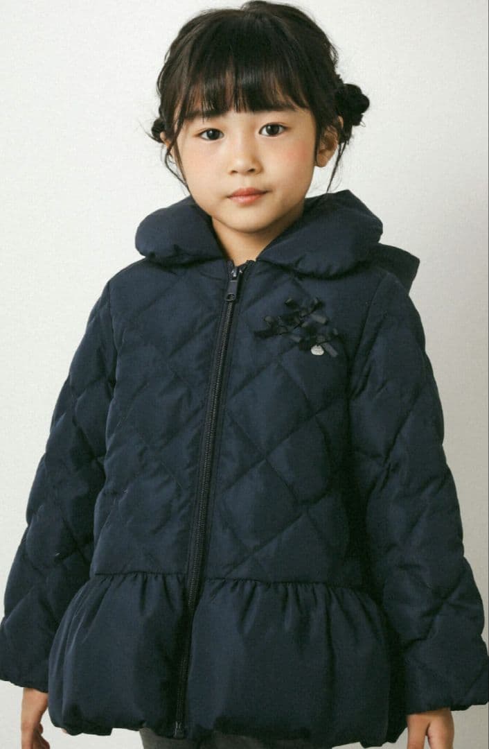 ★新品★BEBE キルティングダウンコート　140　ネイビー