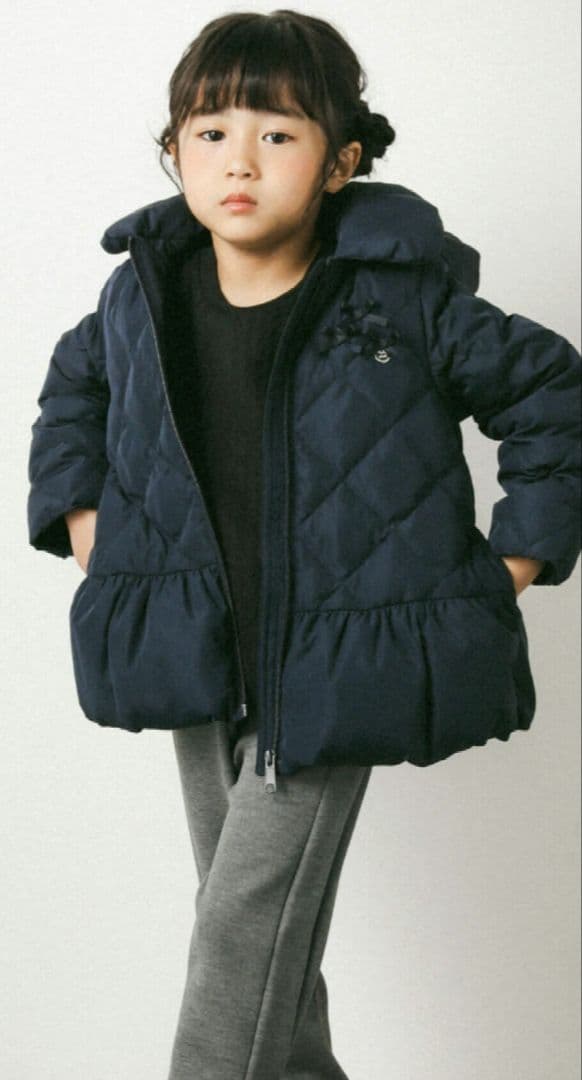 ★新品★BEBE キルティングダウンコート　140　ネイビー