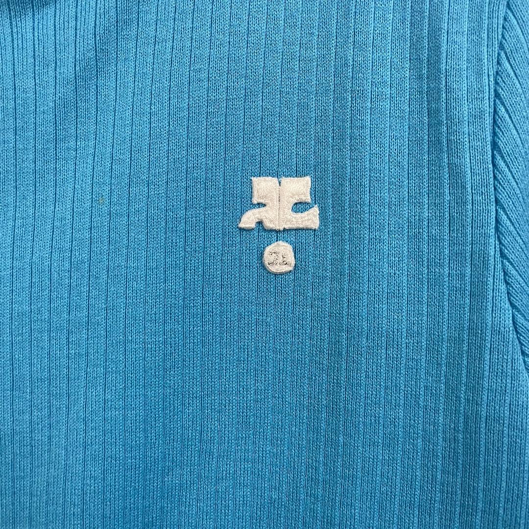 新品タグ付き レア courrèges21 ヘンリーネック リブ コットン 38