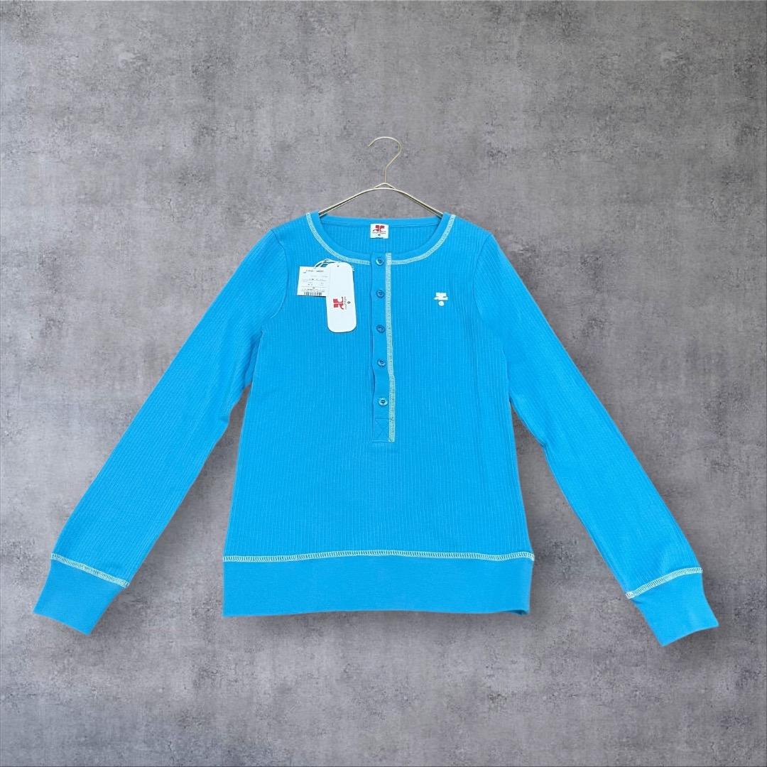 新品タグ付き レア courrèges21 ヘンリーネック リブ コットン 38
