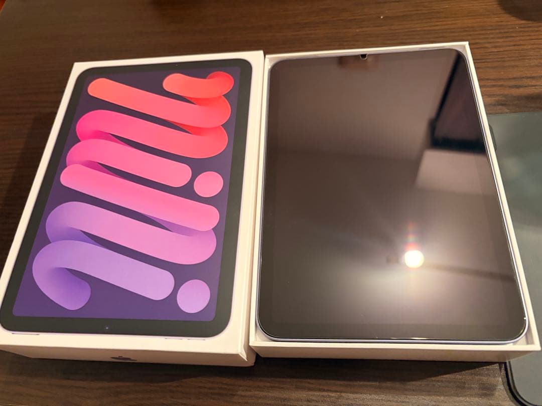 Apple iPad mini (パープル) 第6世代　本体、純正カバー