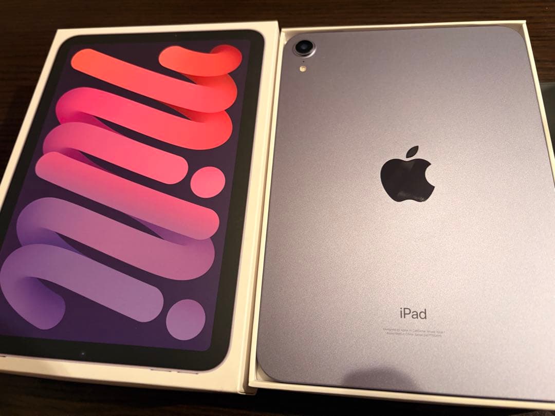 Apple iPad mini (パープル) 第6世代　本体、純正カバー