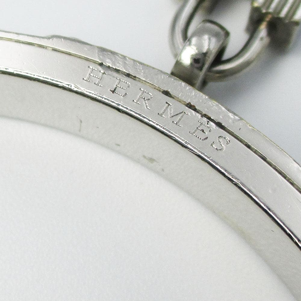 HERMES エルメス ケリーバングル シルバー×ブラックレザー