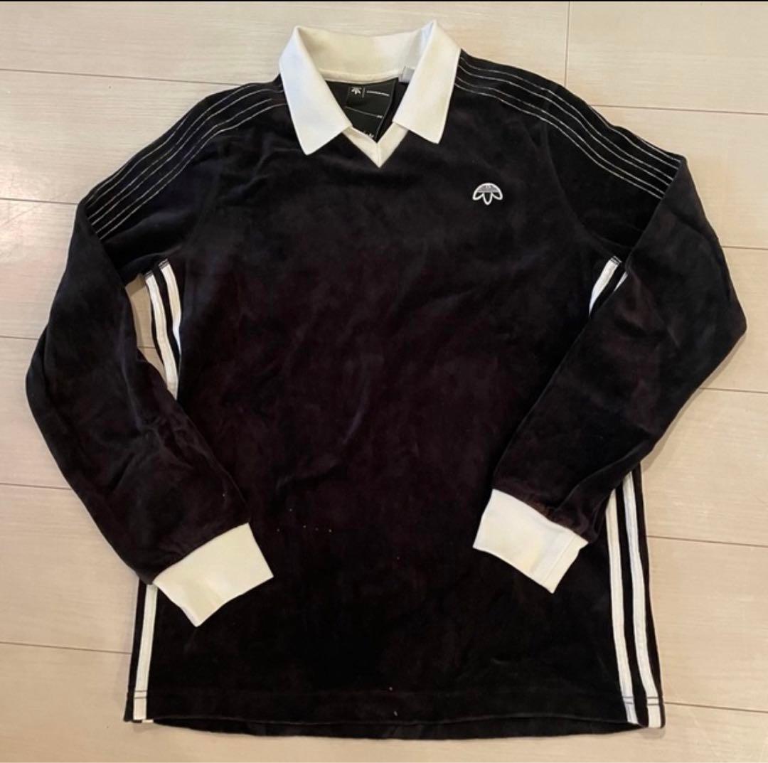 アレキサンダーワン x アディダス　ベロアポロシャツ