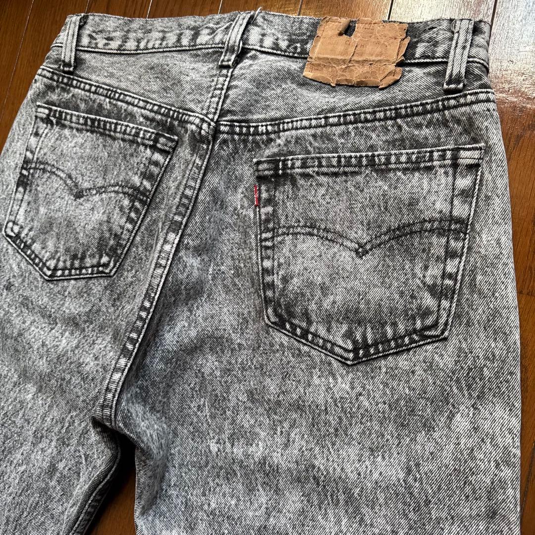 希少【80s】Levi's 501 USA製 ブラックケミカルウォッシュ W32
