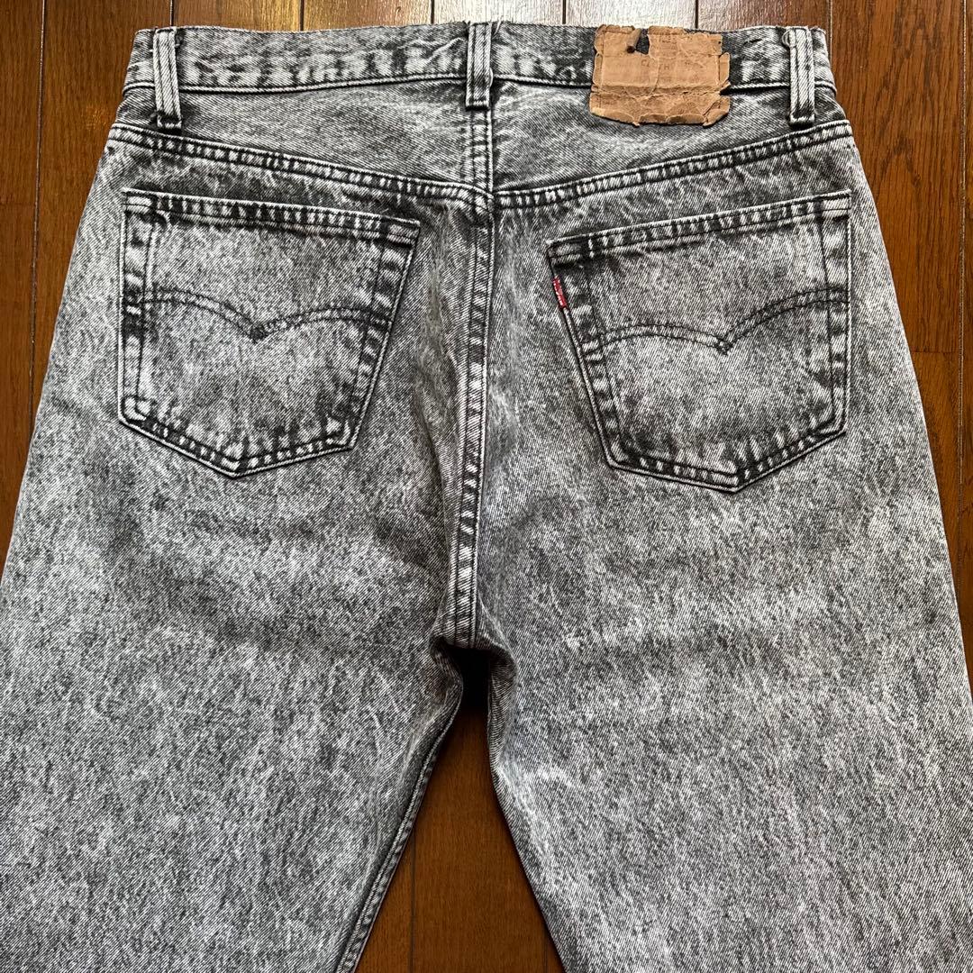 希少【80s】Levi's 501 USA製 ブラックケミカルウォッシュ W32