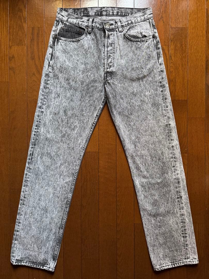 希少【80s】Levi's 501 USA製 ブラックケミカルウォッシュ W32