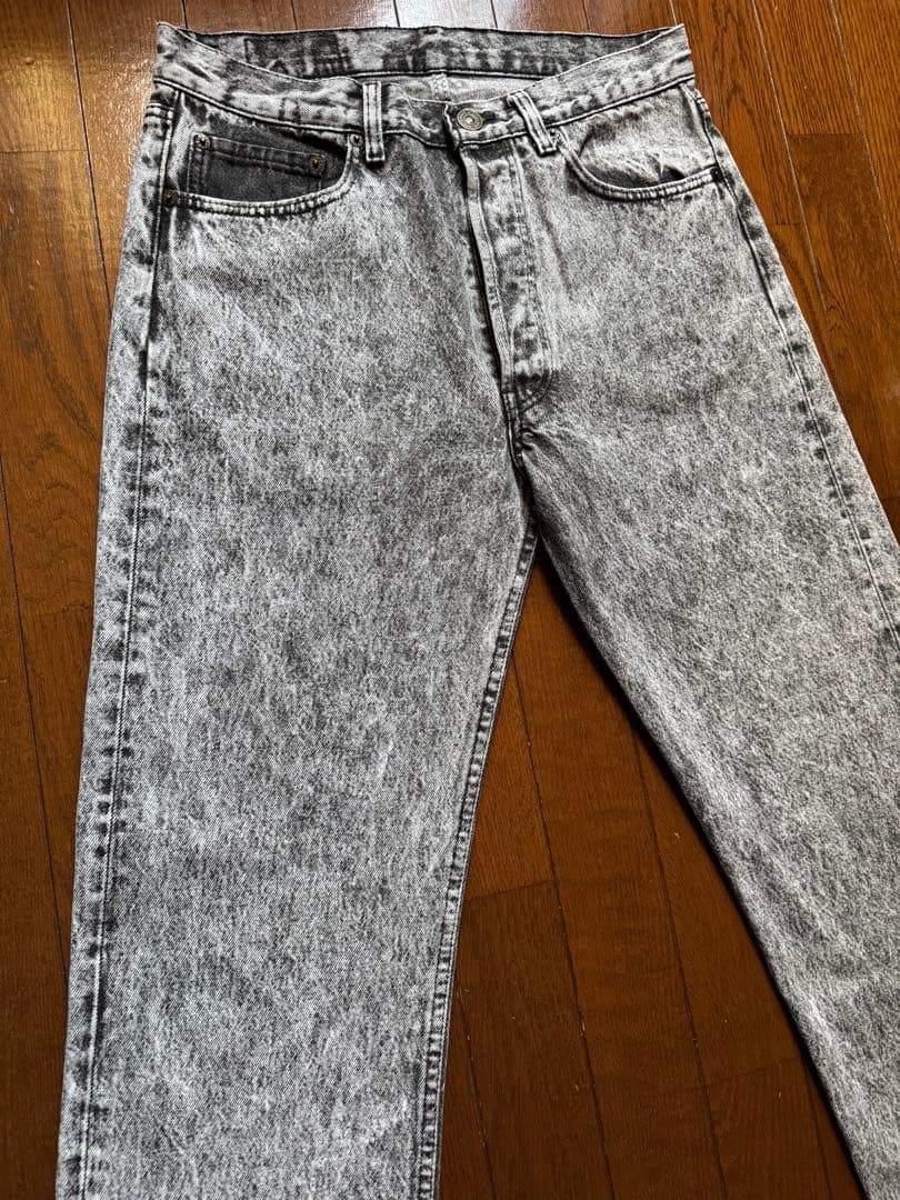 希少【80s】Levi's 501 USA製 ブラックケミカルウォッシュ W32