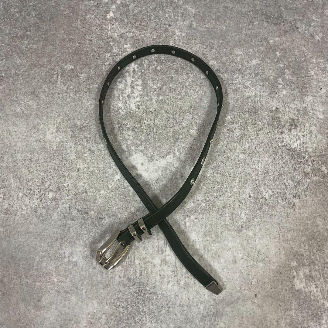 ヴェルサーチ　ベルト　メデューサ　ロゴ　ブラック　ゴールド　スタッズ　シルバー