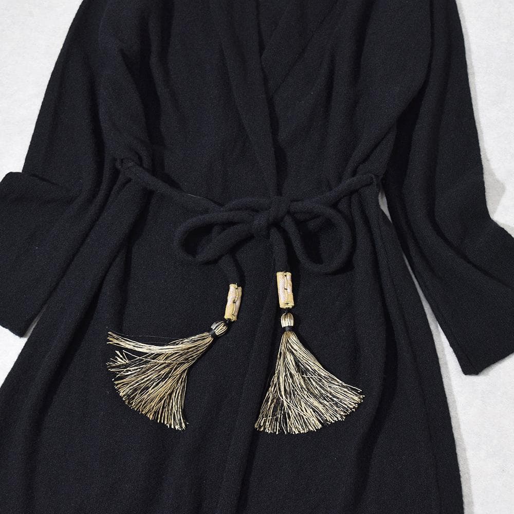 forte_forte カシミヤ ガウン ロングカーディガン タッセル紐付き