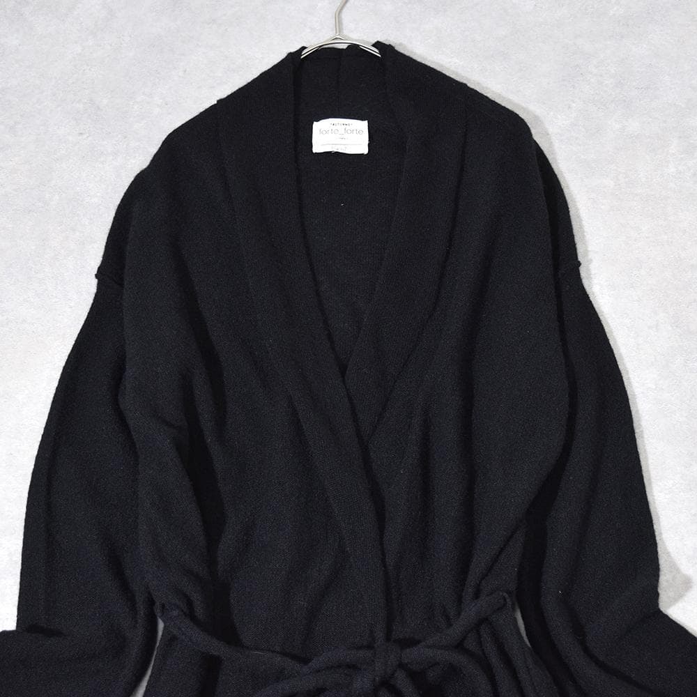 forte_forte カシミヤ ガウン ロングカーディガン タッセル紐付き