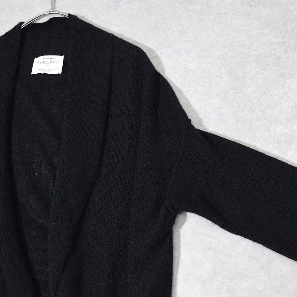 forte_forte カシミヤ ガウン ロングカーディガン タッセル紐付き