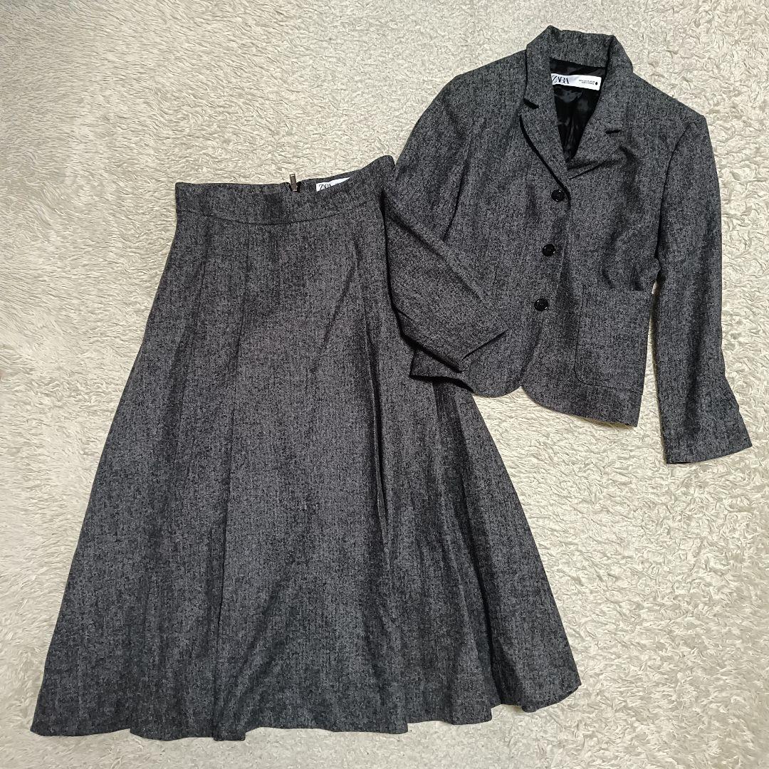 完売品＊ザラ ZARA ZWコレクション ウールブレンドブレザー ミディスカート