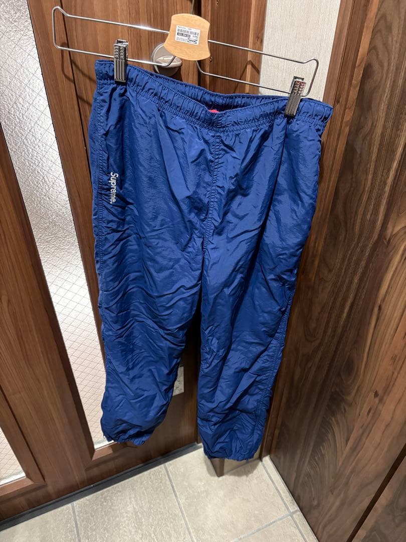 オールド　シュプリーム　トラックパンツ　刺繍ロゴ　ネイビー　S