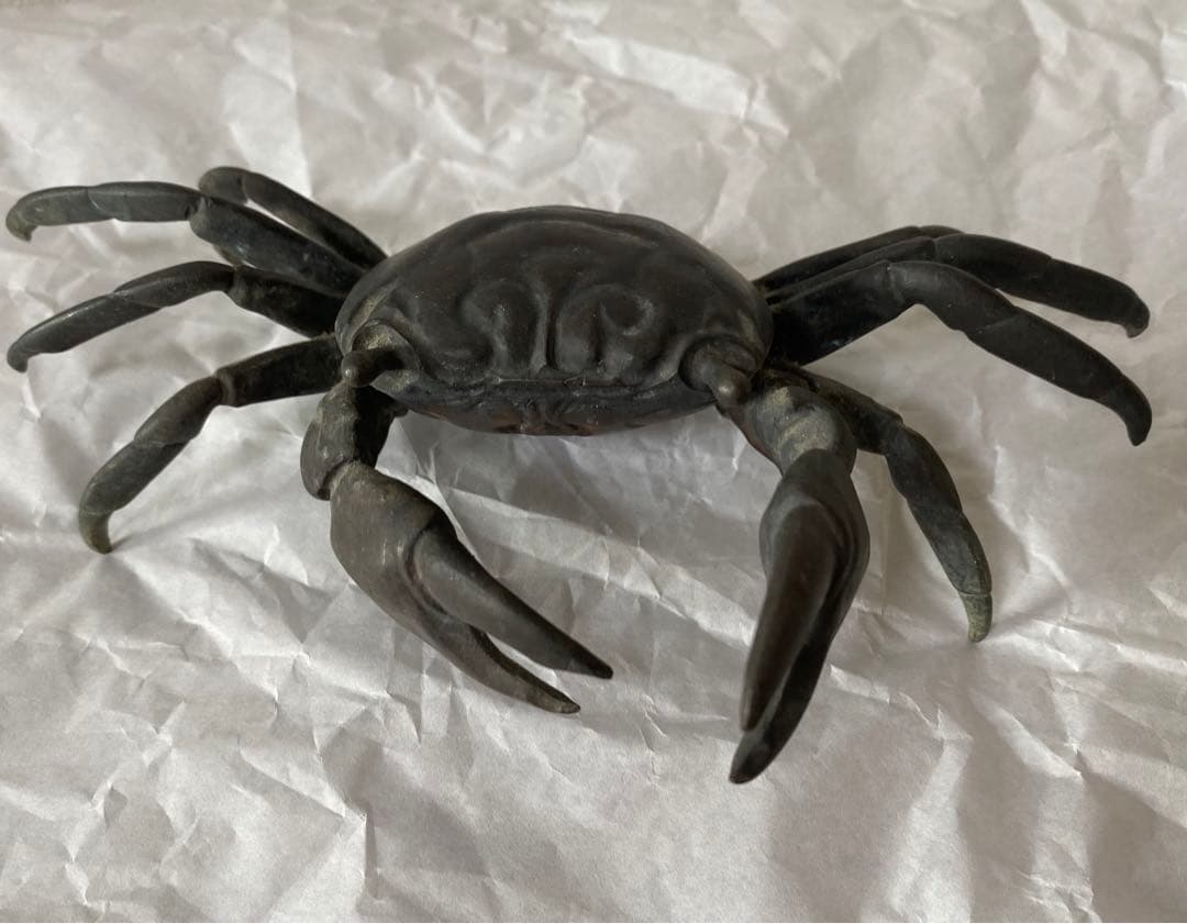 古銅カニ置物　蟹置物(特大型)