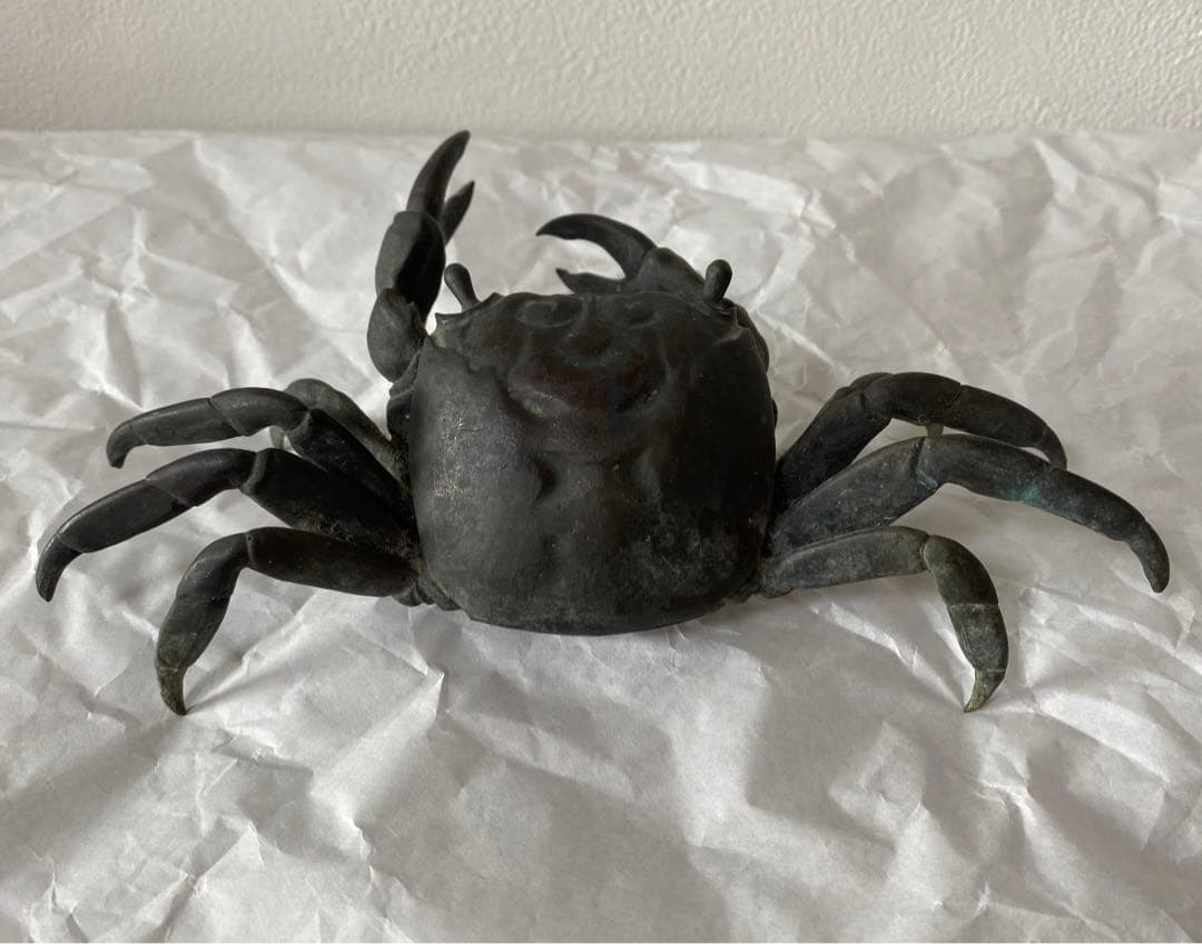 古銅カニ置物　蟹置物(特大型)