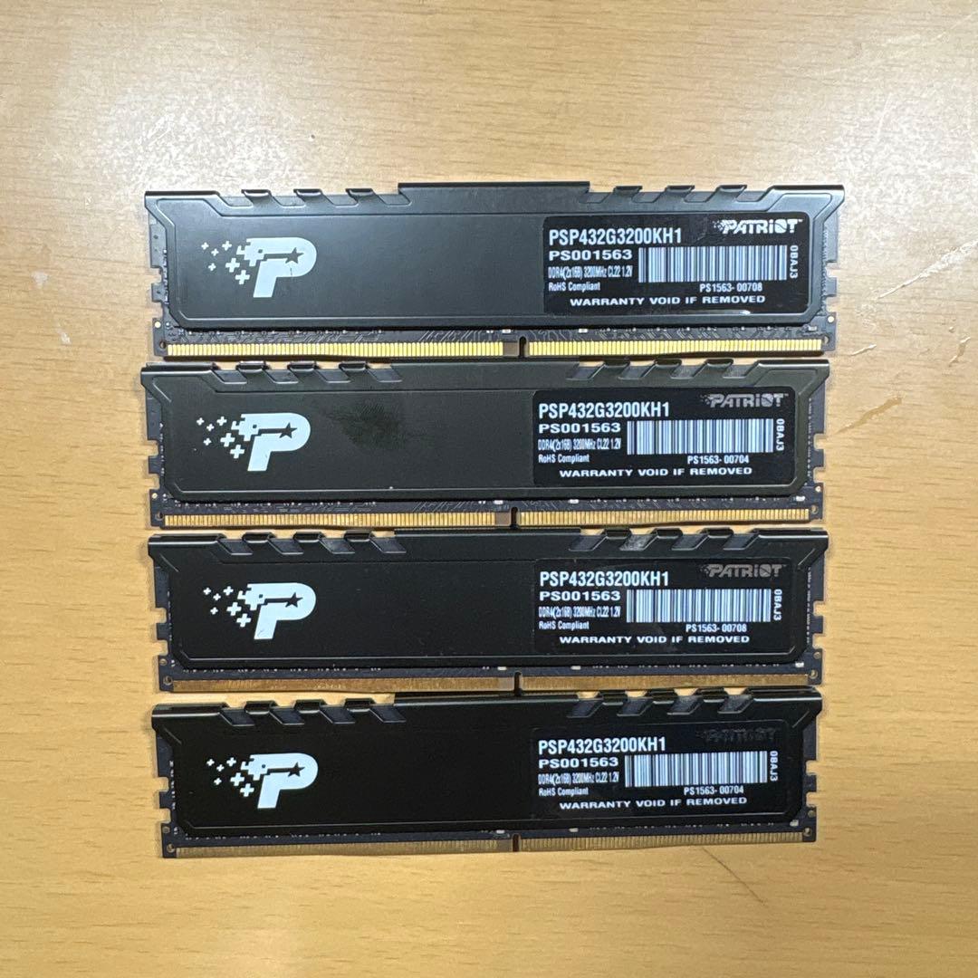 【動作品】Patriot DDR4 3200MHz 64GB (16GBx4)