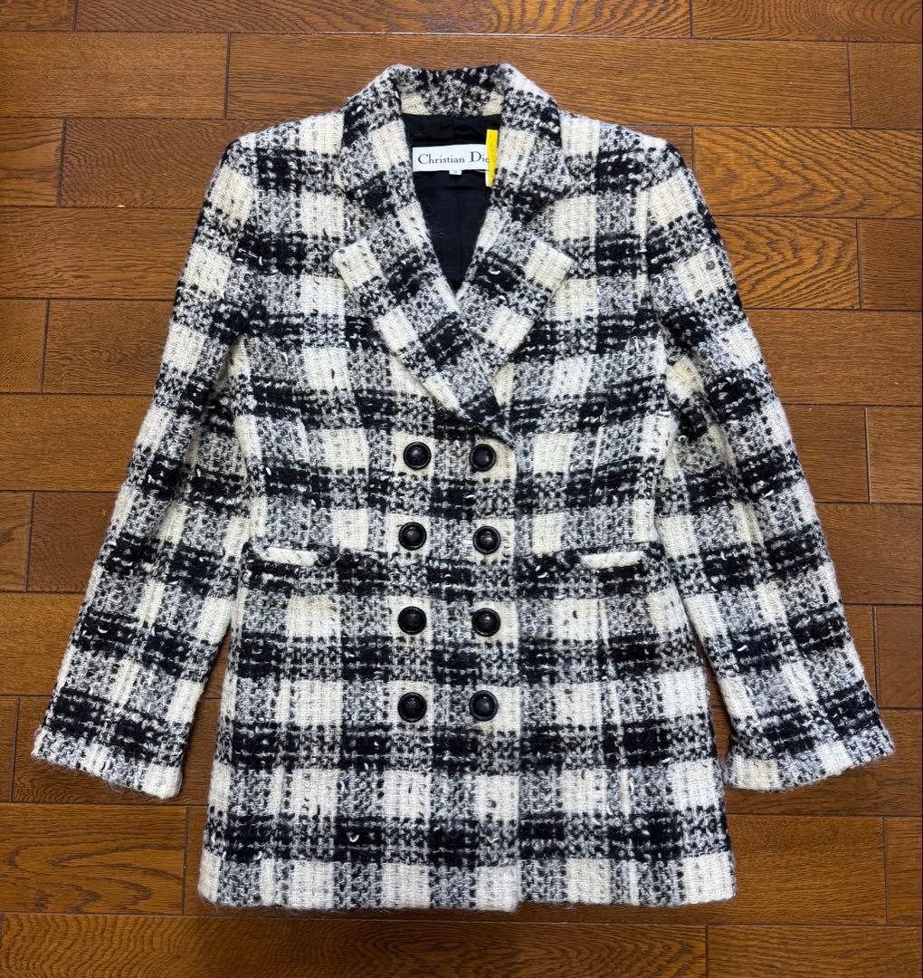 80〜90s ビンテージChristian Dior チェック柄 ツイードJK