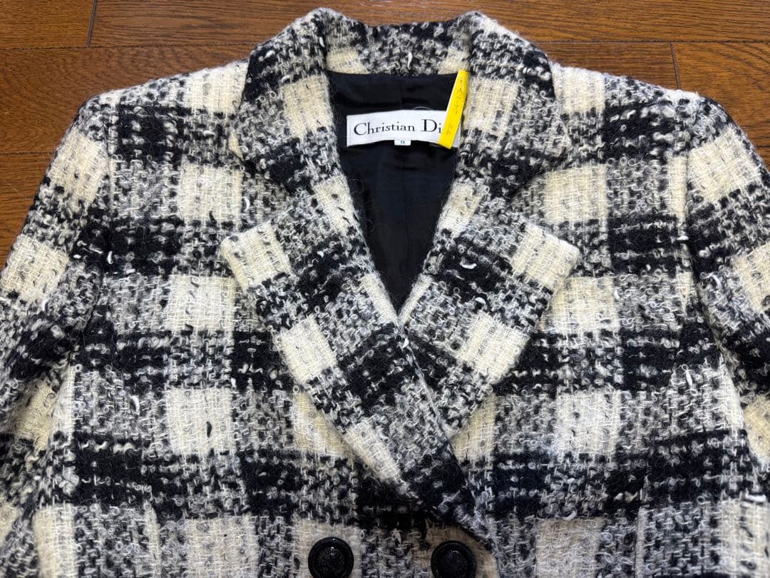 80〜90s ビンテージChristian Dior チェック柄 ツイードJK