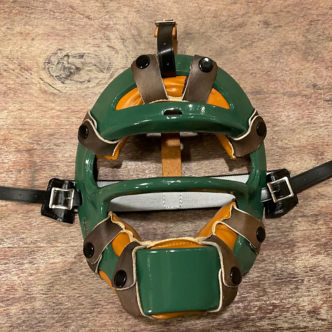 未使用保管品！昭和レトロ キャッチャーマスク 金属製 野球 審判 硬式 軟式