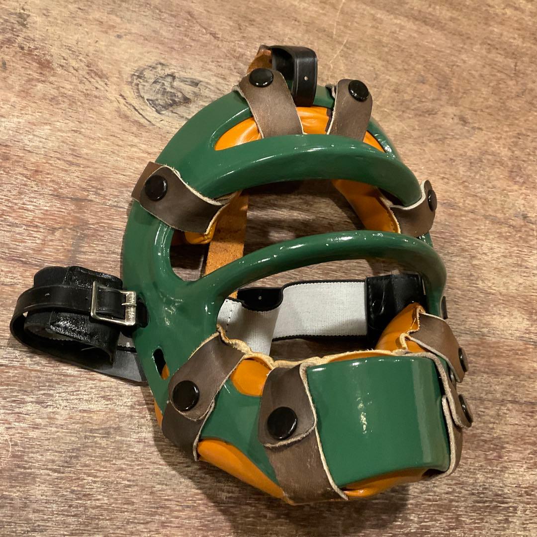 未使用保管品！昭和レトロ キャッチャーマスク 金属製 野球 審判 硬式 軟式