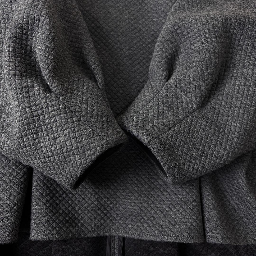 LE PHIL スクエアジャガード ジャージ ブラウス F グレー ル フィル