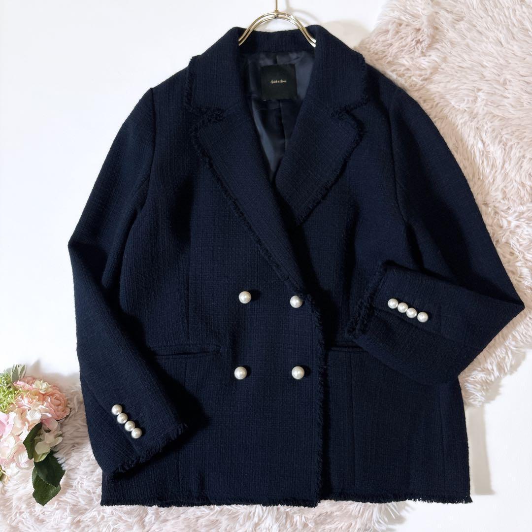 未使用級ꕥスピックアンドスパン 完売 ファンシーツイードダブルブレストジャケット