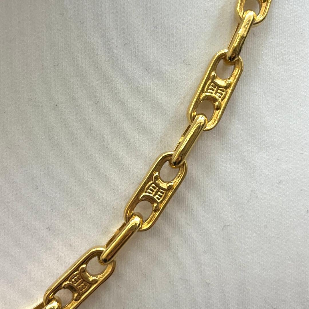 CELINE セリーヌ マカダムトリオンフ チェーンネックレス ゴールド