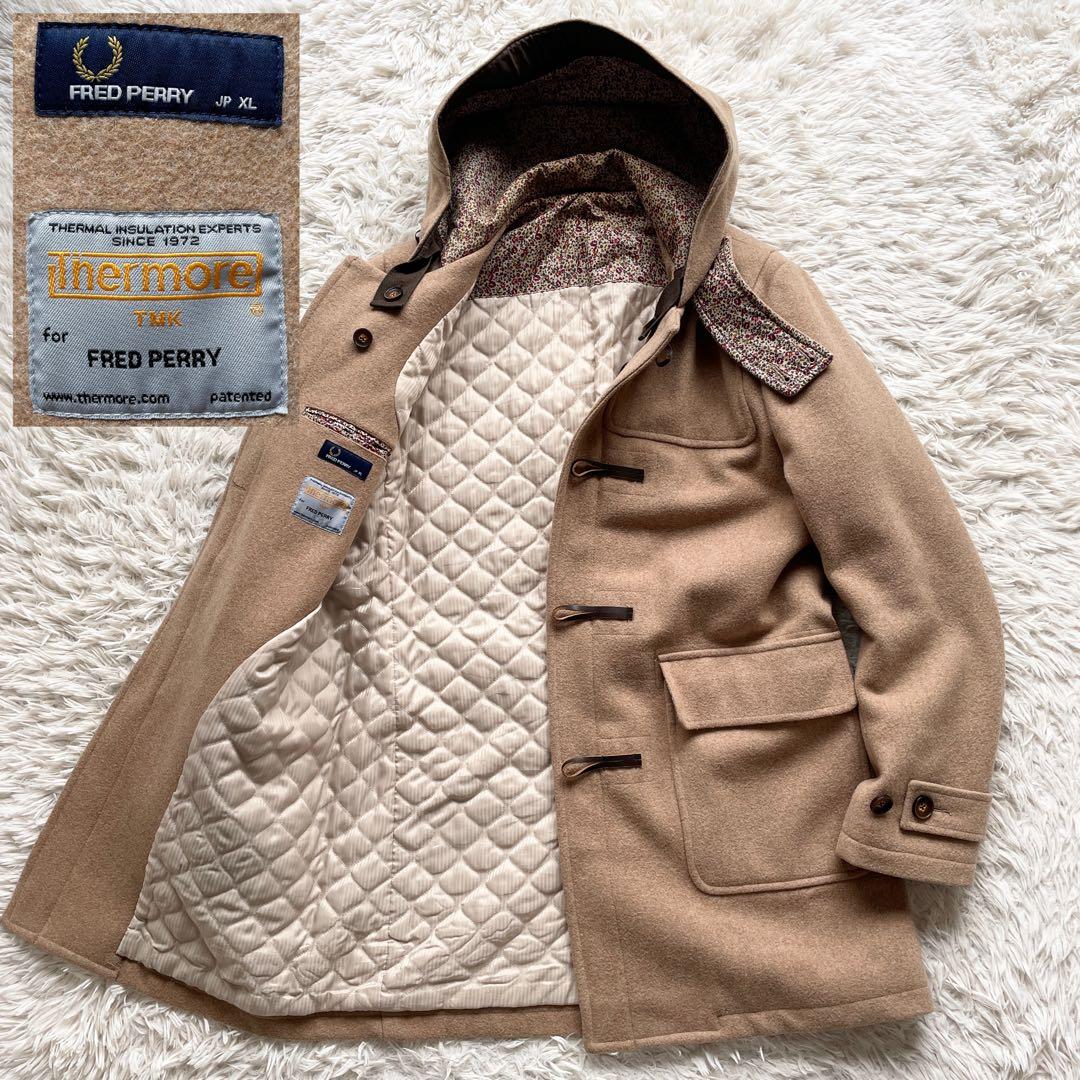 希少 XLサイズ フレッドペリー ダッフルコート キルティング 中綿 キャメル