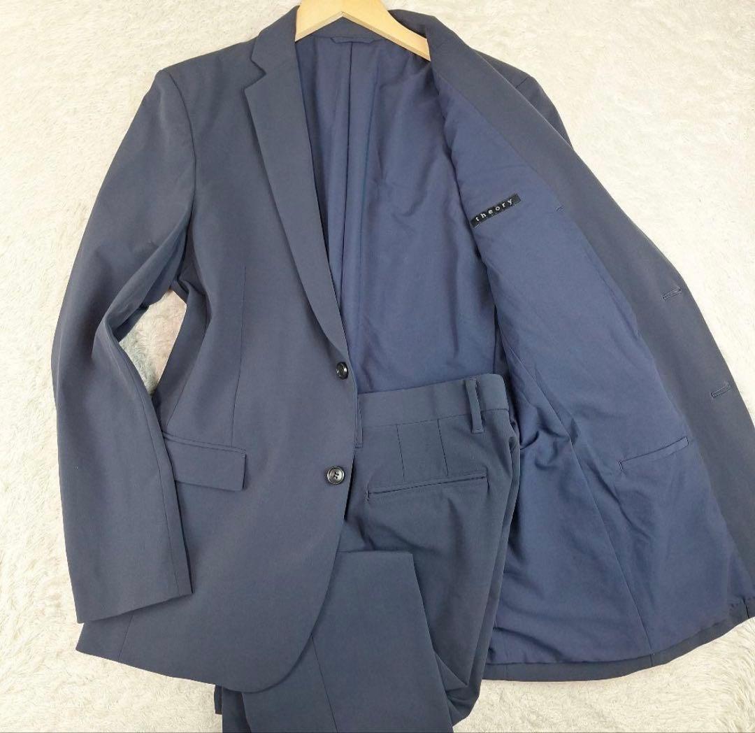 Theory　メンズ　ストレッチスーツ　セットアップ　ネイビー　XL　日本製